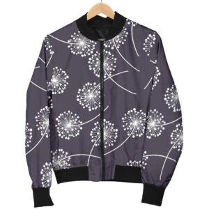 Dandelion Print Pattern Women Casual Bomber Jacket