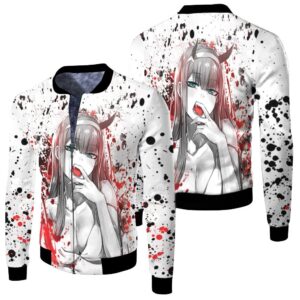Darling In The Franxx Zero Two 3D Printed Hoodie Bomber Jacket