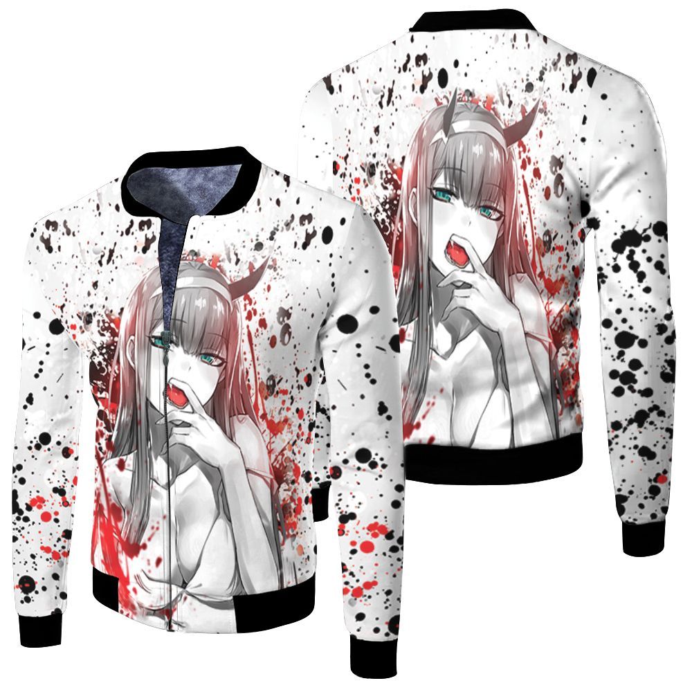 Darling In The Franxx Zero Two 3D Printed Hoodie Bomber Jacket Darling In The Franxx Zero Two 3D Printed Hoodie Bomber Jacket