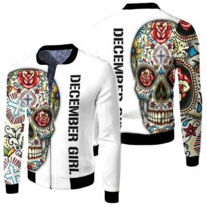 December Girl Skull 3D T Shirt Hoodie Sweater Jersey Bomber Jacket Model 1750 Bomber Jacket