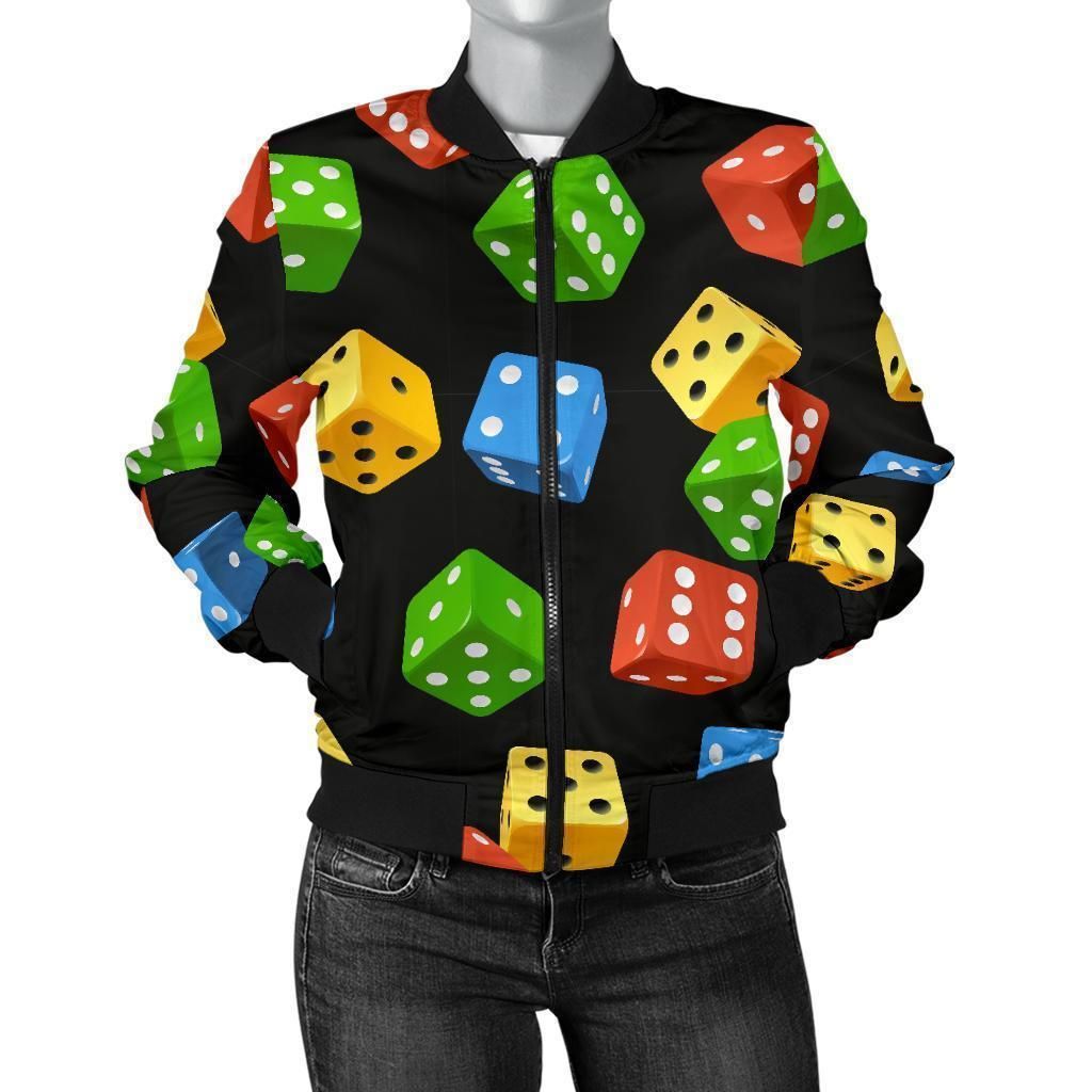 Dice-Colorful-Pattern-Print-Women-Casual-Bomber-Jacket-1