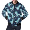 Dino Cartoon Dinosaur Pattern Print Mens Bomber Jacket