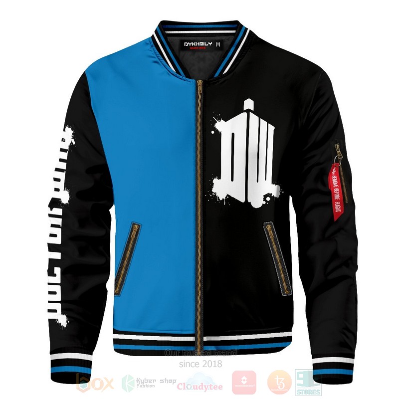 Doctor Who Black Blue Bomber Jacket Doctor Who Black Blue Bomber Jacket