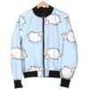 Dog Somoyed Pattern Print Women Casual Bomber Jacket