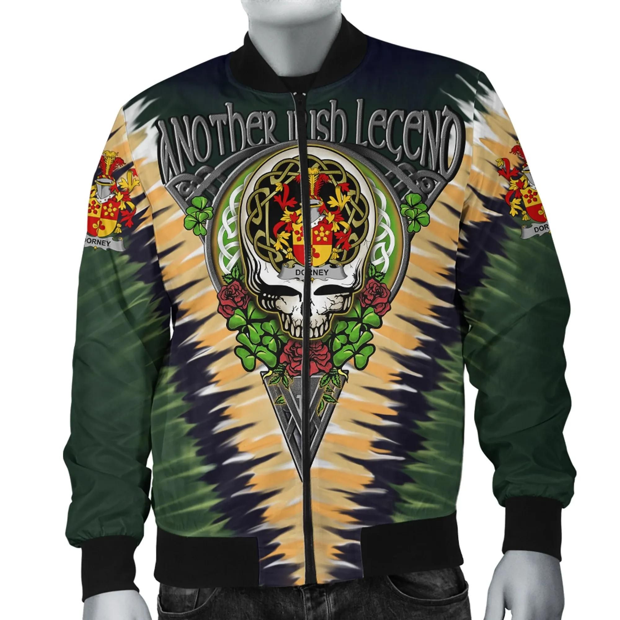 Dorney or O'Dorney Ireland Bomber Jacket - GD Irish Legend Shamrock V Tie-Dye A7 Bomber Jacket Dorney or O'Dorney Ireland Bomber Jacket - GD Irish Legend Shamrock V Tie-Dye A7 Bomber Jacket