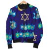 Dreidel Print Pattern Women Casual Bomber Jacket