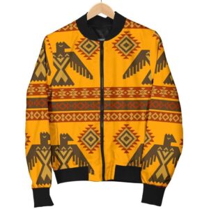 Eagle Aztec Pattern Print Women Casual Bomber Jacket