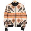 Eagle Aztec Print Pattern Women Casual Bomber Jacket