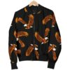 Eagle Black Pattern Print Women Casual Bomber Jacket