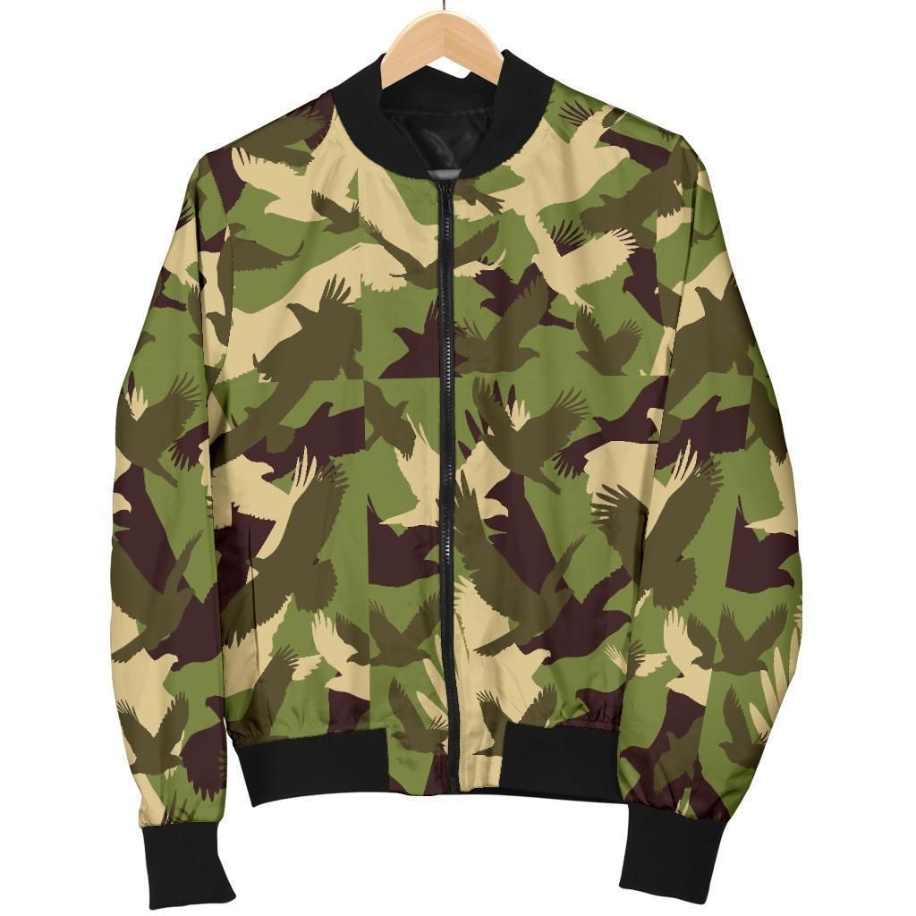 Eagle Camo Pattern Print Women Casual Bomber Jacket Eagle Camo Pattern Print Women Casual Bomber Jacket