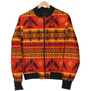 Eagle Native American Pattern Print Women Casual Bomber Jacket