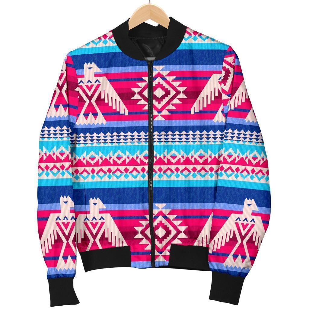 Eagle Native American Print Pattern Women Casual Bomber Jacket Eagle Native American Print Pattern Women Casual Bomber Jacket
