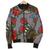 Eagle Rose Pattern Print Women Casual Bomber Jacket