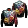 Eevee Jolteon Flareon Vaporeon 3D Bomber Jacket