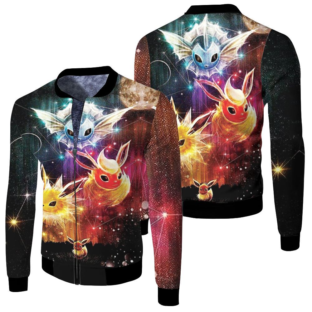 Eevee Jolteon Flareon Vaporeon 3D Bomber Jacket Eevee Jolteon Flareon Vaporeon 3D Bomber Jacket