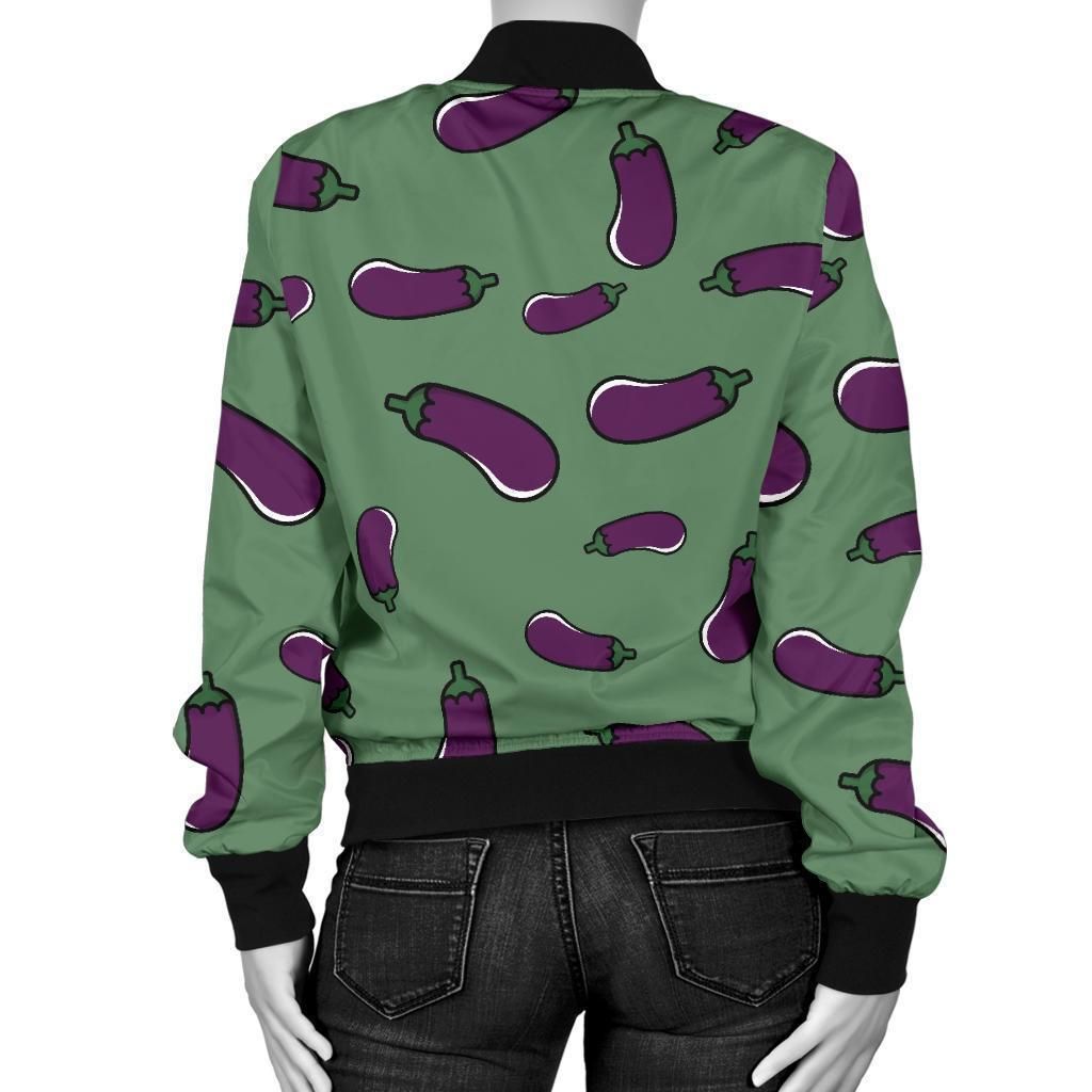 Eggplant-Pattern-Print-Women-Casual-Bomber-Jacket-2