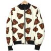 Emoji Poop Pattern Print Women Casual Bomber Jacket