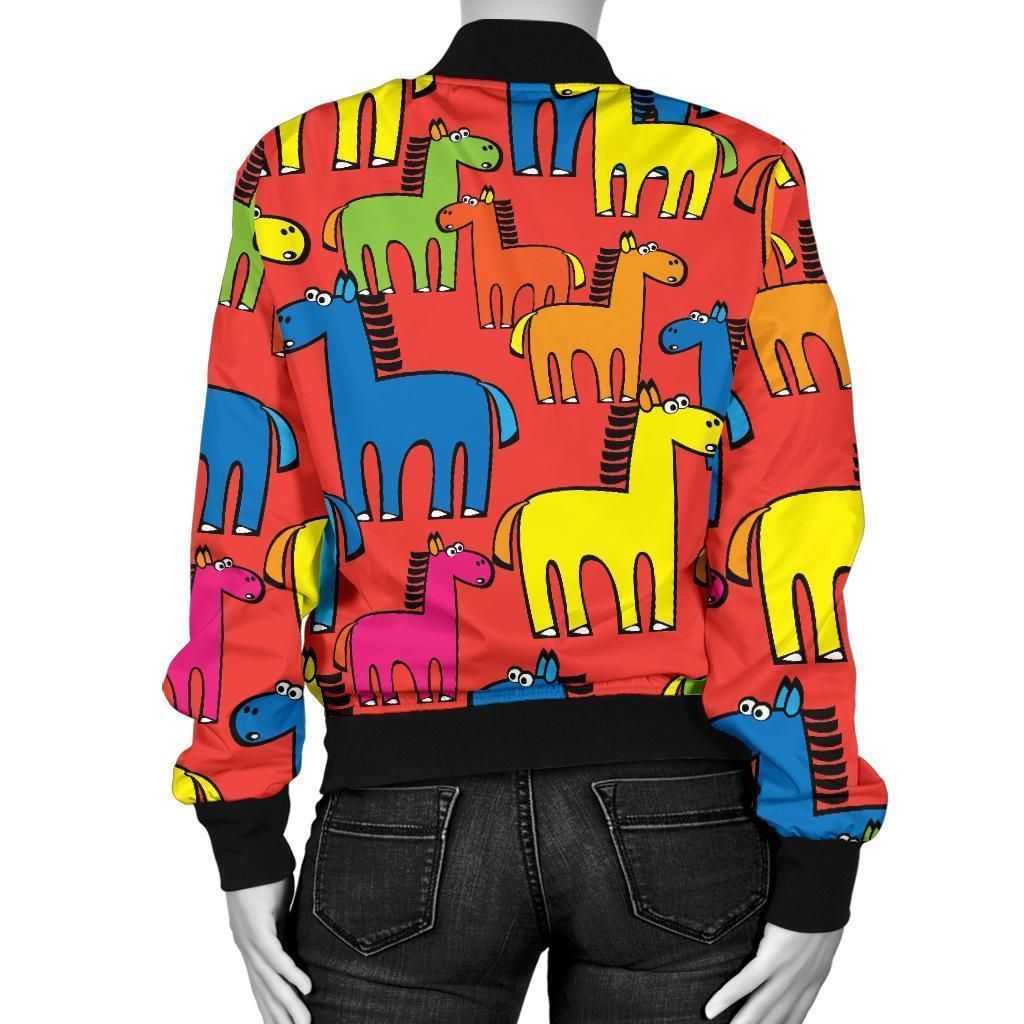 Equestrian-Colorful-Pattern-Print-Women-Casual-Bomber-Jacket-2