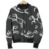 Equestrian Drawn Pattern Print Women Casual Bomber Jacket