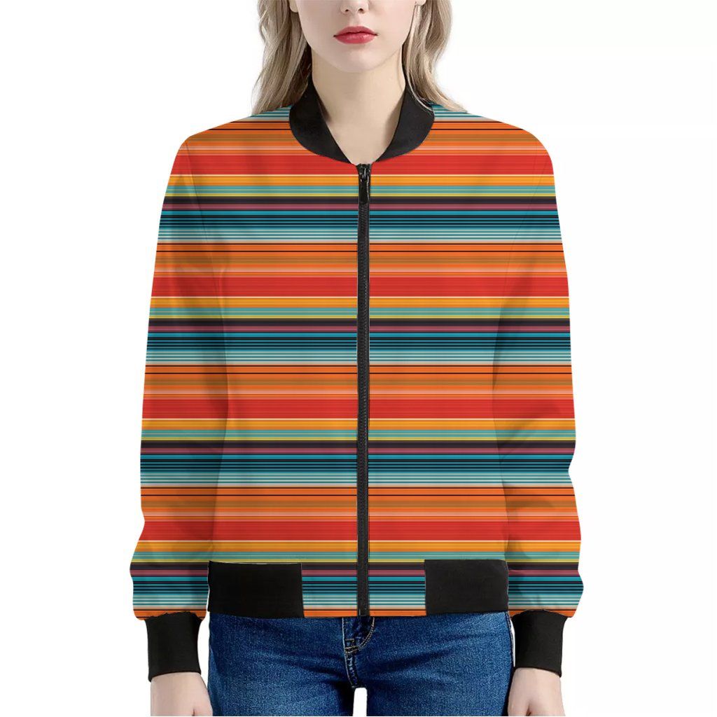 Ethnic Mexican Blanket Pattern Print Women's Bomber Jacket Ethnic Mexican Blanket Pattern Print Women's Bomber Jacket