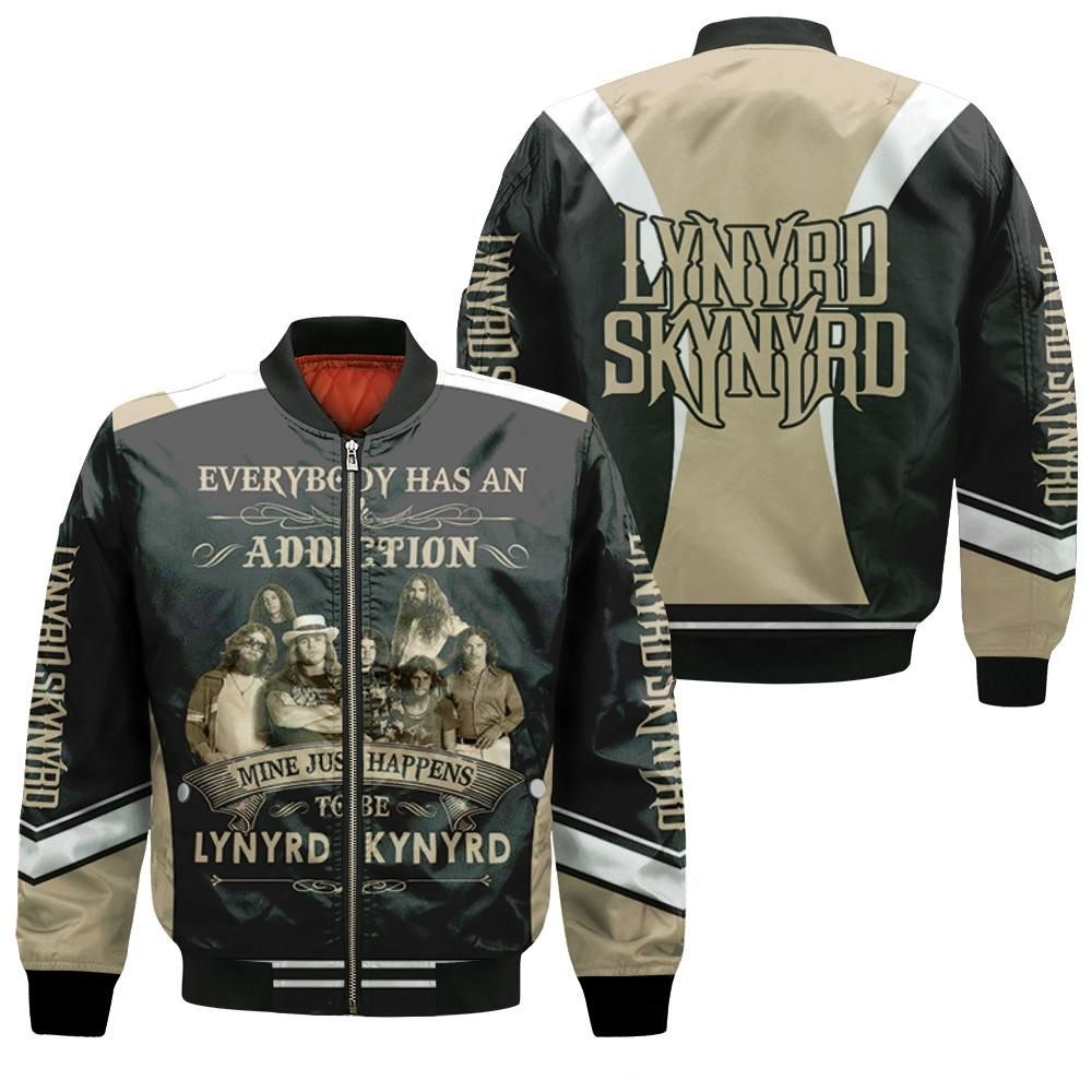 Everybody Has An Addiction Mine Just Happens To Be Lynyrd Skynyrd 3D Designed Allover Gift For Lynyrd Skynyrd Fans Bomber Jacket Everybody Has An Addiction Mine Just Happens To Be Lynyrd Skynyrd 3D Designed Allover Gift For Lynyrd Skynyrd Fans Bomber Jacket