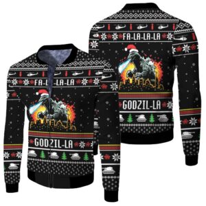 Fa La La Godzi La Godzila Christmas 3D Bomber Jacket