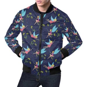 Fairy Pattern Print Mens Bomber Jacket