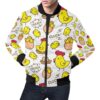 Farm Chicken Hen Chick Pattern Print Mens Bomber Jacket