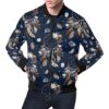Feather Dream Catcher Blue Boho Pattern Print Mens Bomber Jacket