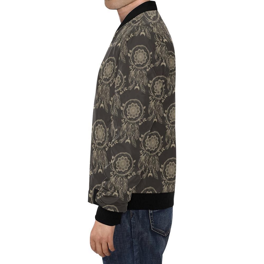 Feather-Vintage-Dream-Catcher-Pattern-Print-Mens-Bomber-Jacket-1