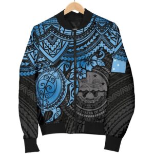 Federated States Of Micronesia Bomber Jacket (Men) - Blue Turtle - BN15 Bomber Jacket