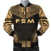 Federated States Of Micronesia Polynesian Chief Men's Bomber Jacket - Gold Version - Bn10 Bomber Jacket