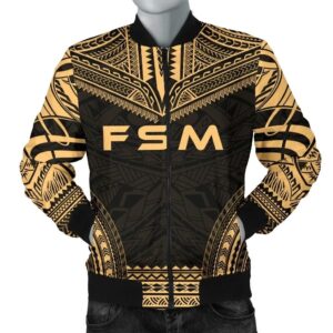 Federated States Of Micronesia Polynesian Chief Men's Bomber Jacket - Gold Version - Bn10 Bomber Jacket