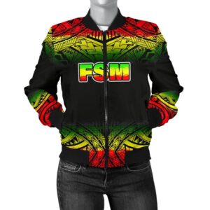 Federated States Of Micronesia Women's Bomber Jacket - Fog Reggae Style - BN09 Bomber Jacket