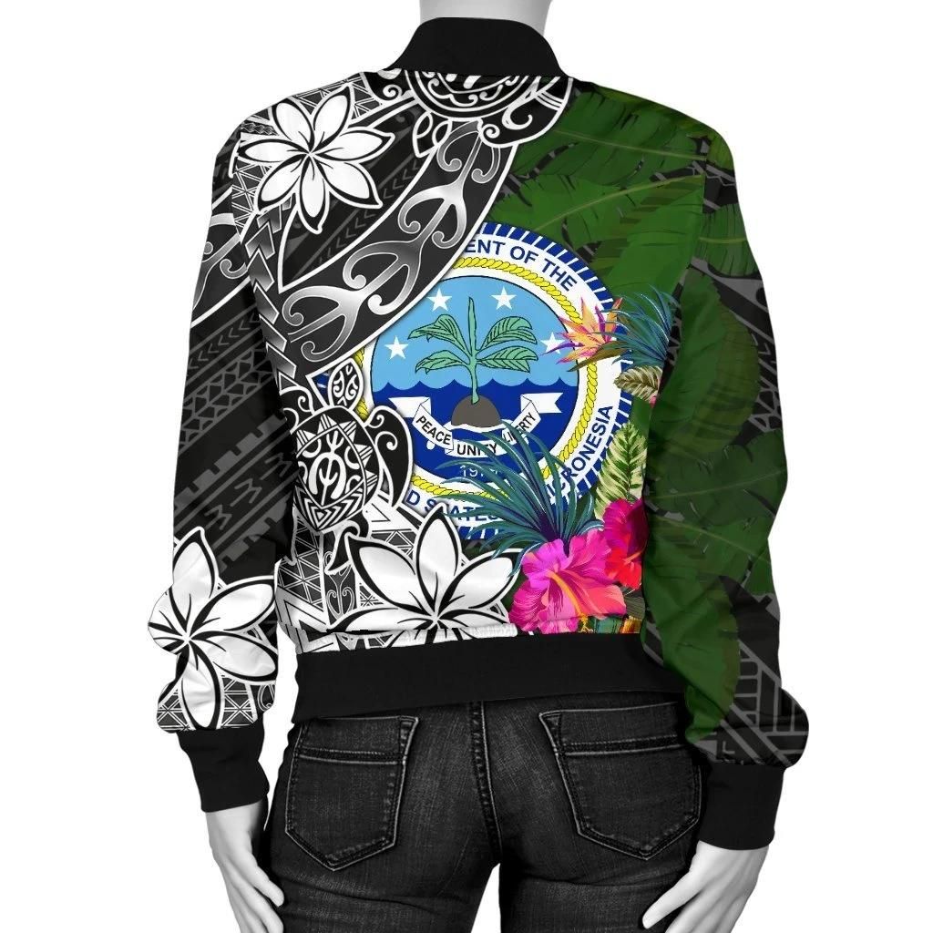 Federated-States-of-Micronesia-Women-Bomber-Jacket-Turtle-Plumeria-Banana-Leaf-BN11-Bomber-Jacket-1