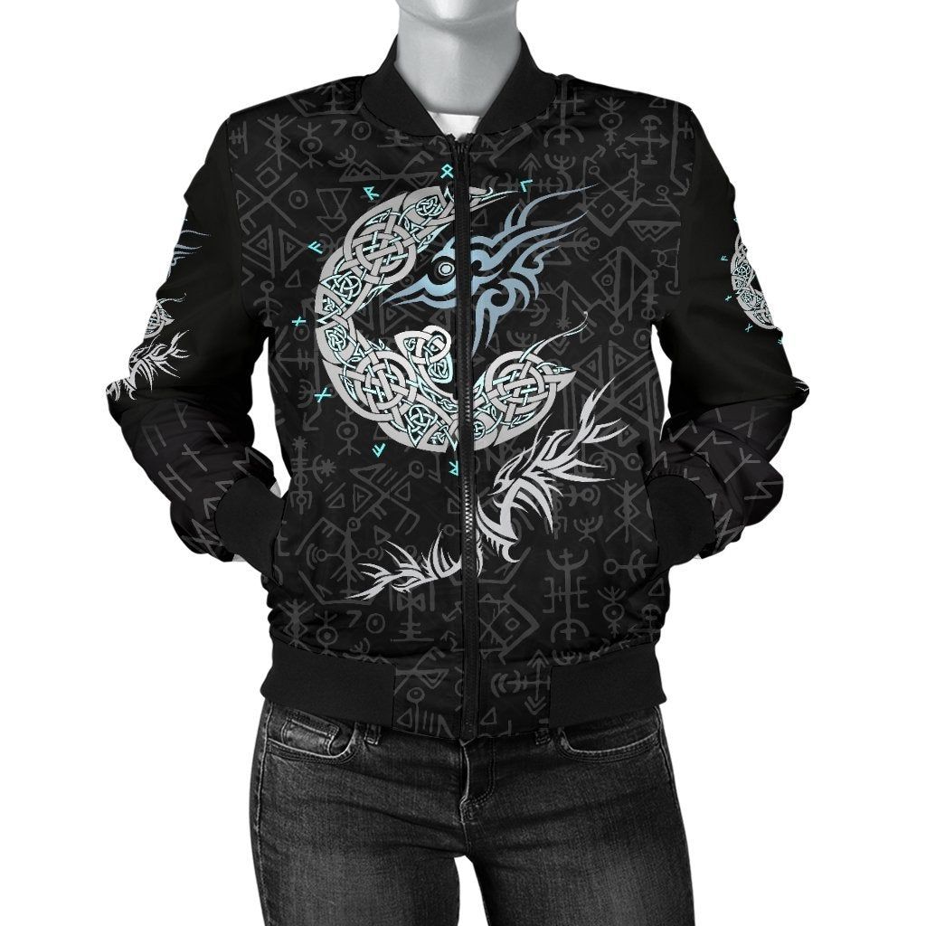 Fenrir Wolf Women's Bomber Jacket A27 Bomber Jacket Fenrir Wolf Women's Bomber Jacket A27 Bomber Jacket