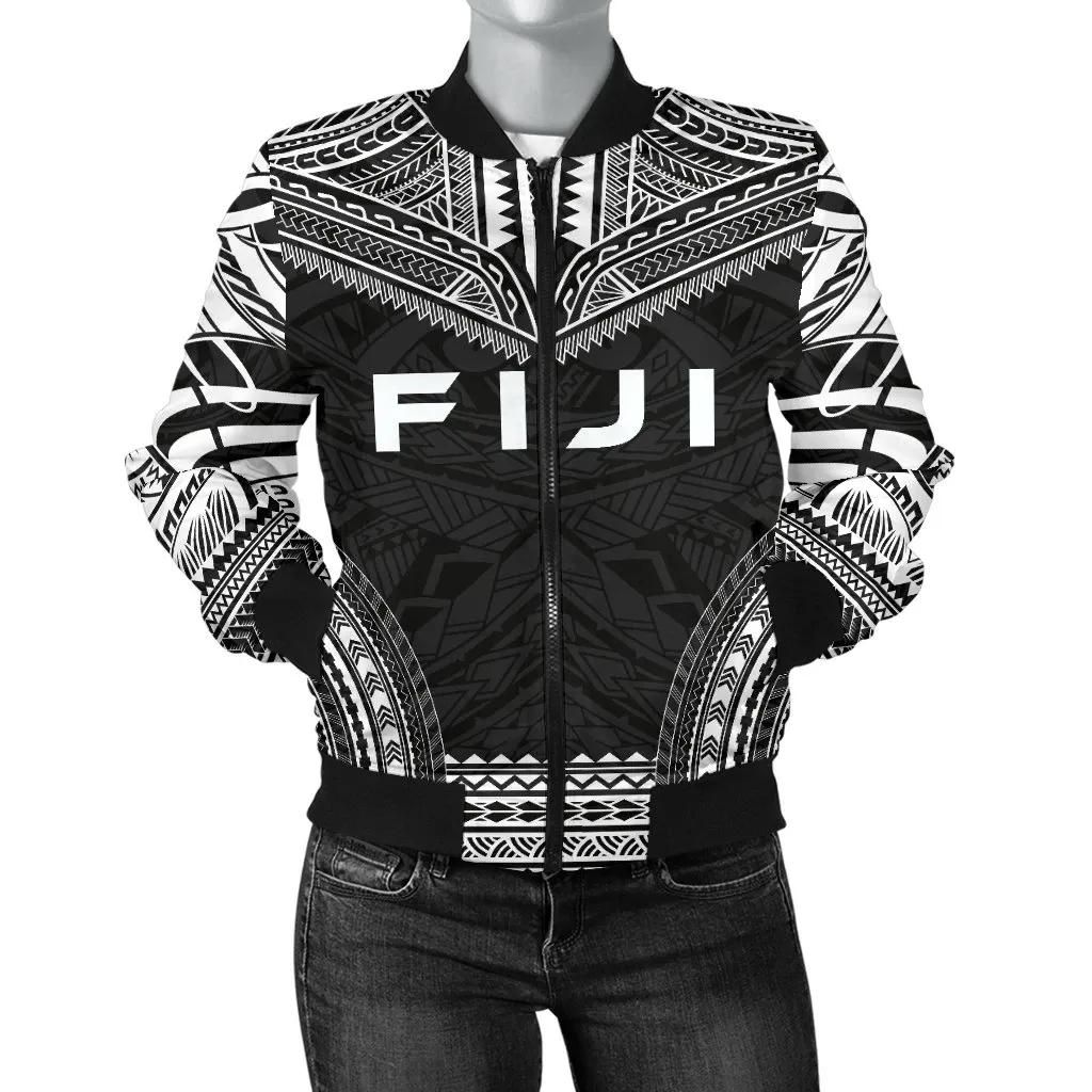 Fiji Polynesian Chief Women'S Bomber Jacket - Black Version - Bn10 Bomber Jacket Fiji Polynesian Chief Women'S Bomber Jacket - Black Version - Bn10 Bomber Jacket