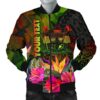 Fiji Polynesian Personalised Men's Bomber Jacket -  Hibiscus and Banana Leaves - BN15 Bomber Jacket