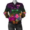 Fiji Women's Bomber Jacket - Summer Hibiscus - BN15 Bomber Jacket