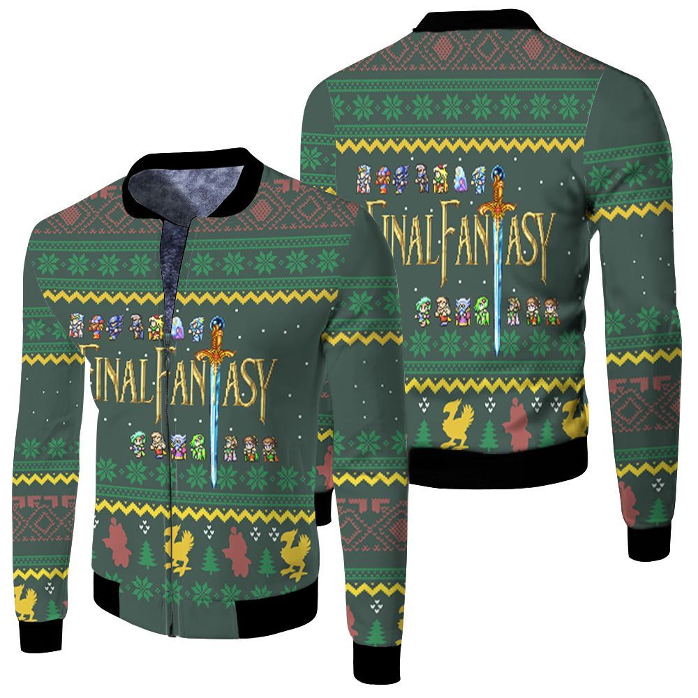 Final Fantasy Ugly Christmas 3D Bomber Jacket Final Fantasy Ugly Christmas 3D Bomber Jacket