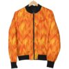 Flame Fire Pattern Print Women Casual Bomber Jacket