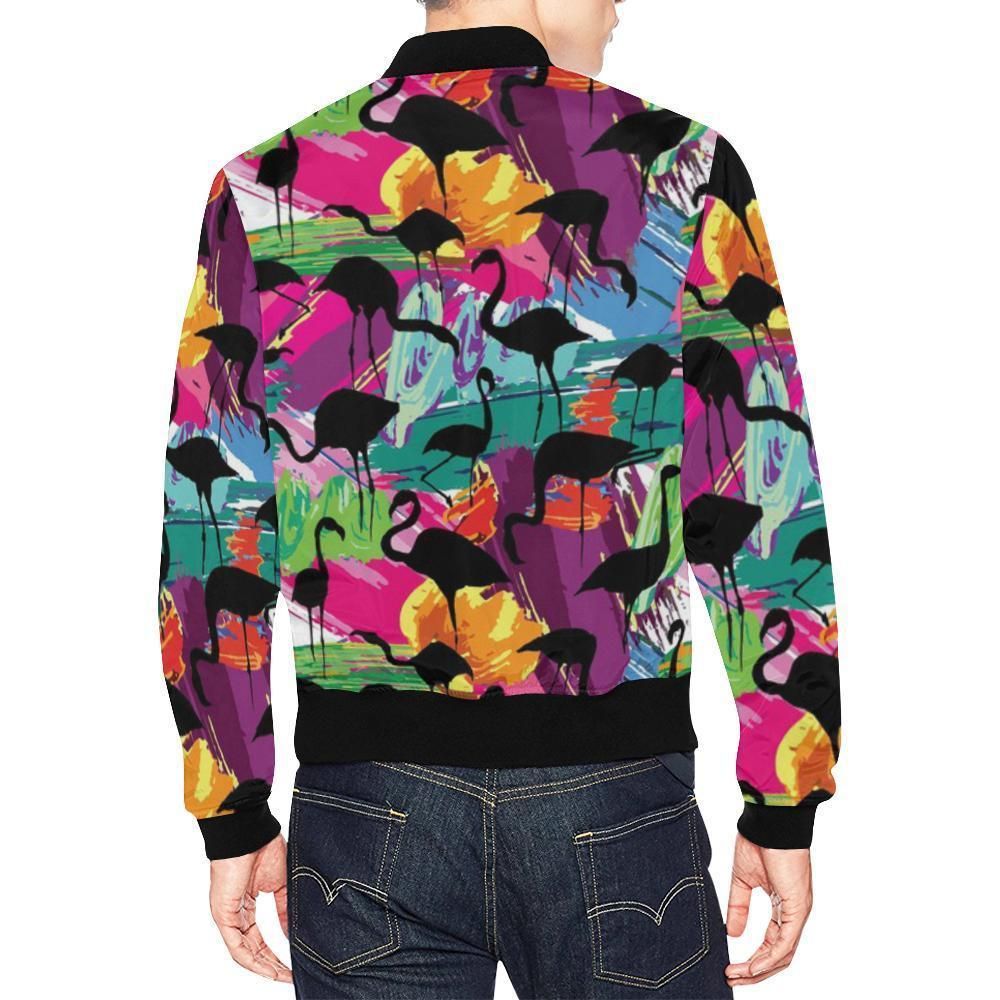 Flamingo-Hawaiian-Tropical-Colorful-Pattern-Print-Mens-Bomber-Jacket-2