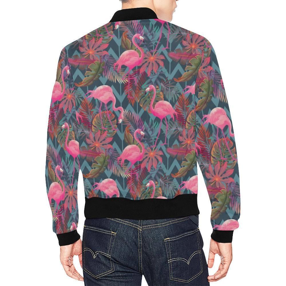 Flamingo-Stripe-Hawaiian-Tropical-Pattern-Print-Mens-Bomber-Jacket-2