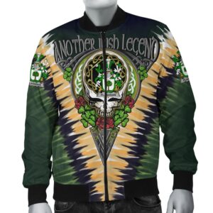 Flanagan or O'Flanagan Ireland Bomber Jacket - GD Irish Legend Shamrock V Tie-Dye A7 Bomber Jacket