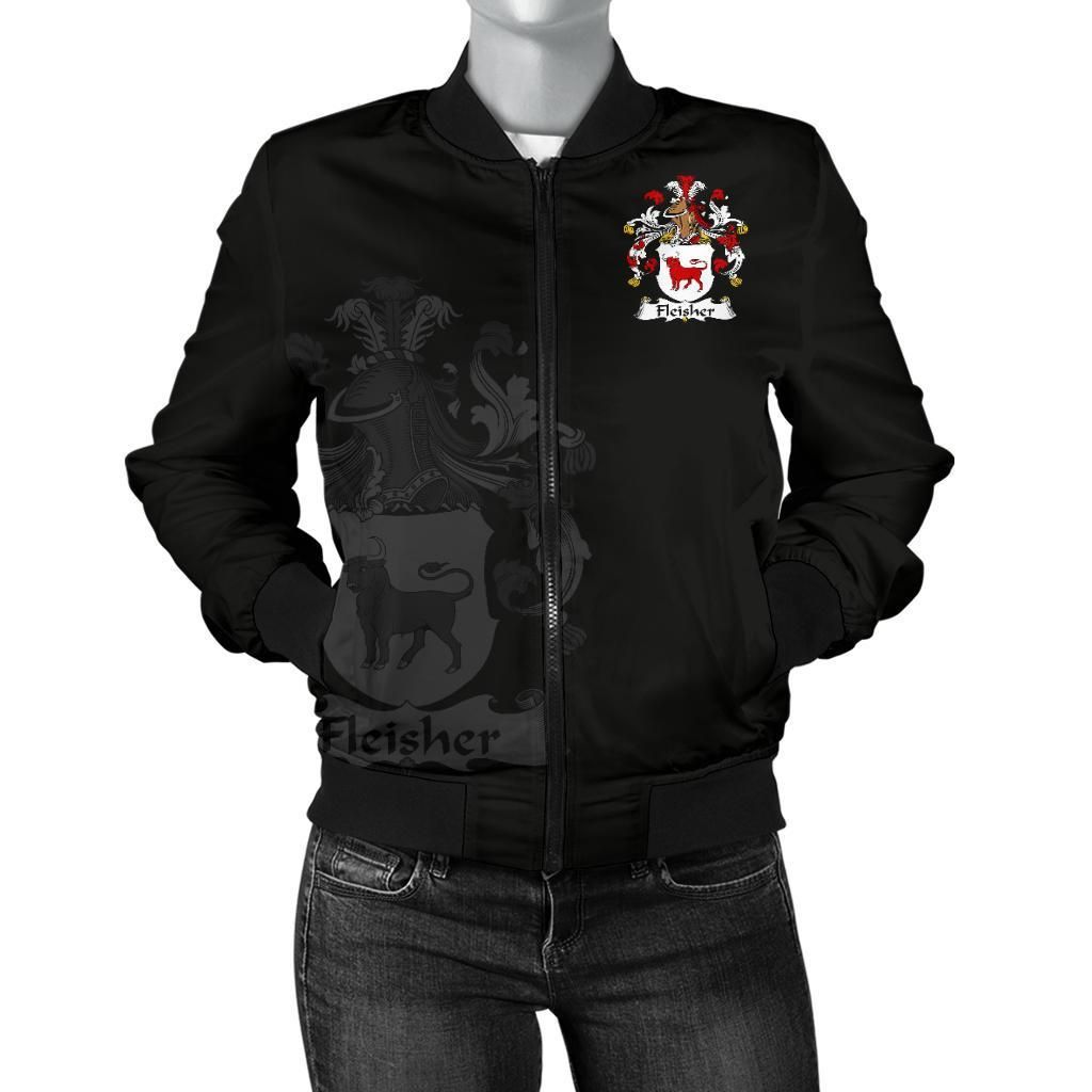 Fleisher Germany Men's Bomber Jacket - German Family Crest A7 Bomber Jacket Fleisher Germany Men's Bomber Jacket - German Family Crest A7 Bomber Jacket