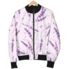 Floral Lavender Pattern Print Women Casual Bomber Jacket