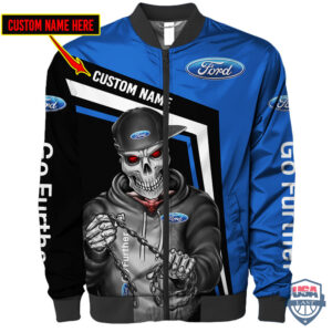 Ford Go Further Ghost Rider Custom Name Bomber Jacket