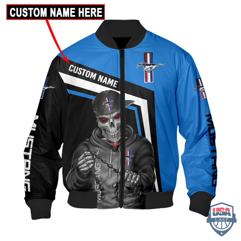 Ford Mustang Ghost Rider Custom Name Bomber Jacket Ford Mustang Ghost Rider Custom Name Bomber Jacket