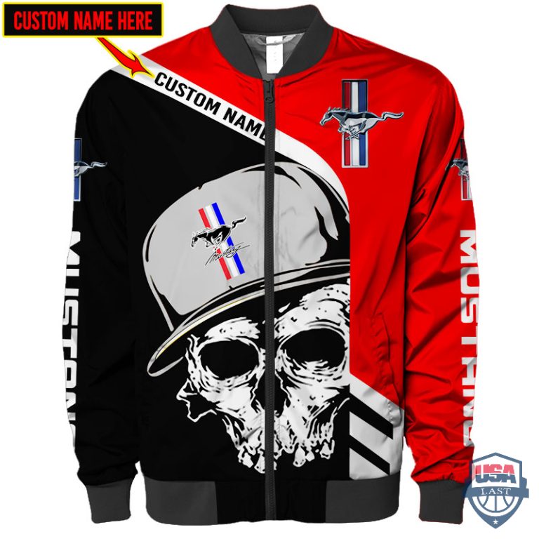 Ford-Mustang-Skull-Cap-Custom-Name-Bomber-Jacket-1