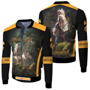Forest Princess Mononoke And Moro-No-Kimi The Symbo In The Forest Mononoke Hime Gift For Mononoke Fans Bomber Jacket